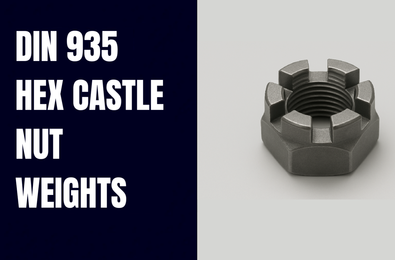 DIN 935 Hex Castle Nuts Weight Chart